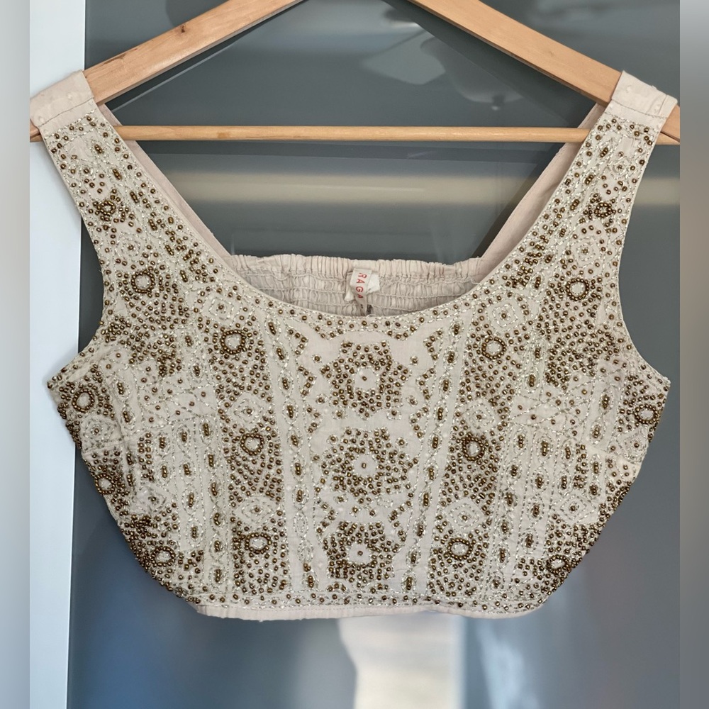 Urban Outfitters beaded crop top. Gorgeous beading in front, stretch in back.